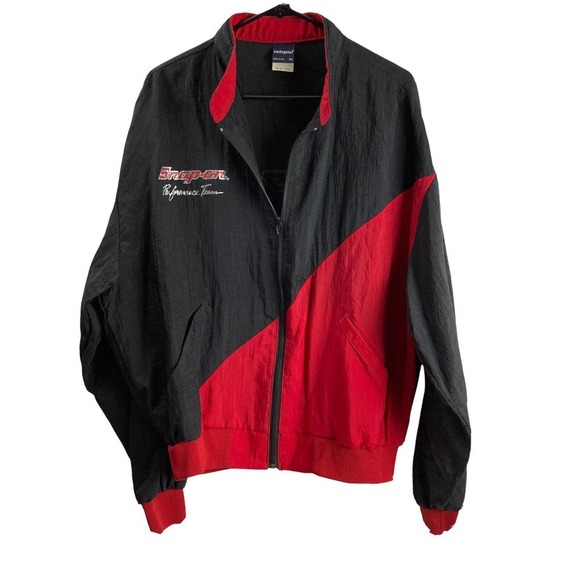 Snap On Jacket XL Men's Vintage Racing Red Black Nylon Performance Team Driving - Picture 1 of 12